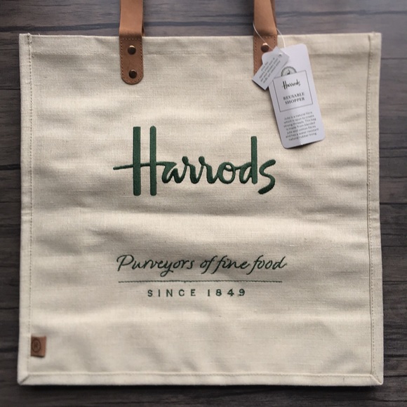 🇬🇧 NWT Harrods Reusable Jute Shopper Bag Tote!!! - Picture 2 of 6